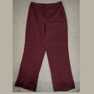 Katherine Kelly Cranberry‎ Red Satin Dressy Pants Pleated Hem Size 10 Lined